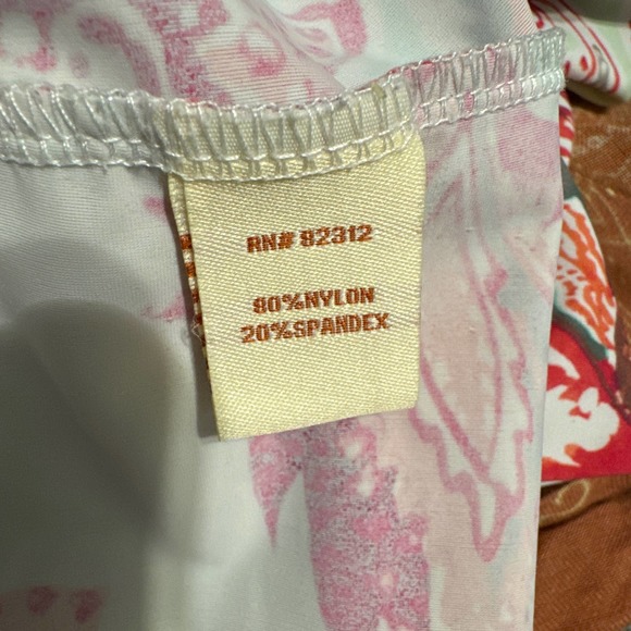 Aryeh Red Green Floral Mosaic Ruffle Bell Sleeve Sheath Scuba Dress Medium - Picture 7 of 11